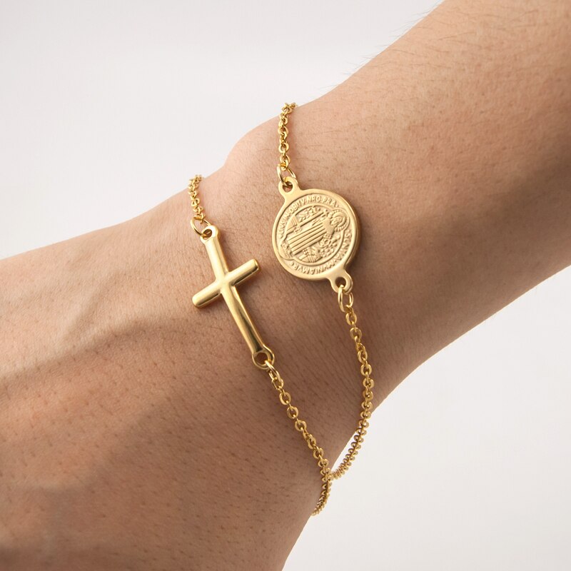 Pulsera Cruz y Medalla✝️